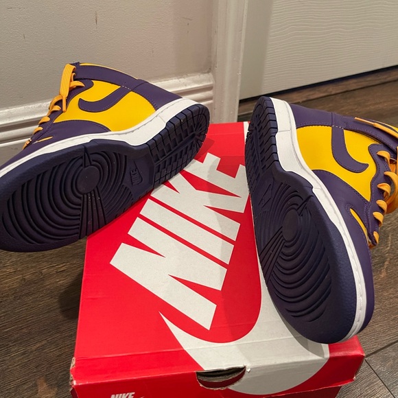 Nike Yellow and Purple High-Top Sneakers - Picture 9 of 10